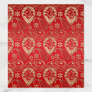 Red Gold Paisley Bandana Pattern Envelope Liner