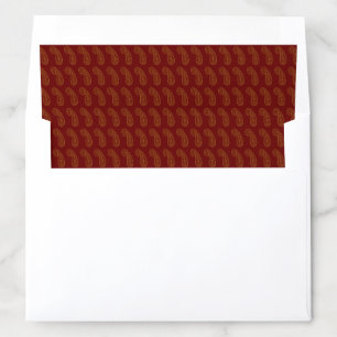 Red & Gold Paisley pattern Indian wedding Envelope Liner