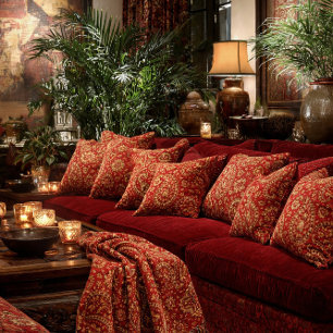 Red & Gold Paisley Pillows - Customizable 