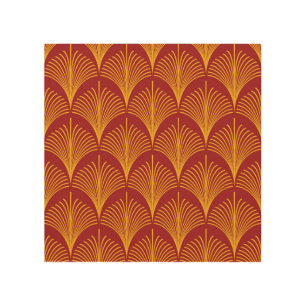 Red Gold Peacock: Art Deco.