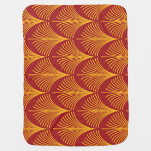 Red Gold Peacock: Art Deco. Baby Blanket