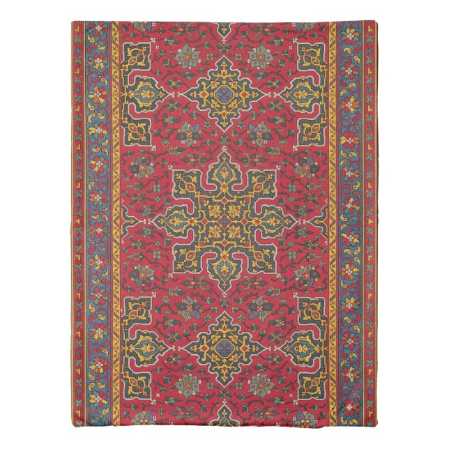 Red & Gold Persian Rug Duvet Cover (Back)