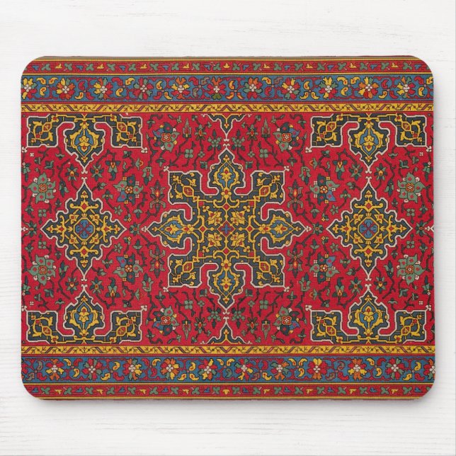 Red & Gold Persian Rug Mouse Pad (Front)