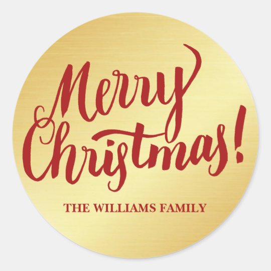 Red & Gold Personalized Christmas Envelope Seals