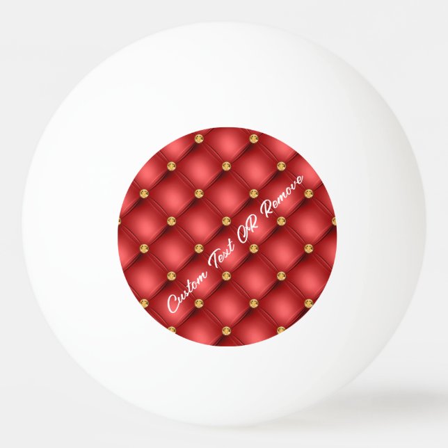 Red Gold Ping Pong Ball Personalized Text Name (Front)