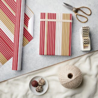 Red Gold Pinstripe Christmas Pattern#28 ID1009
