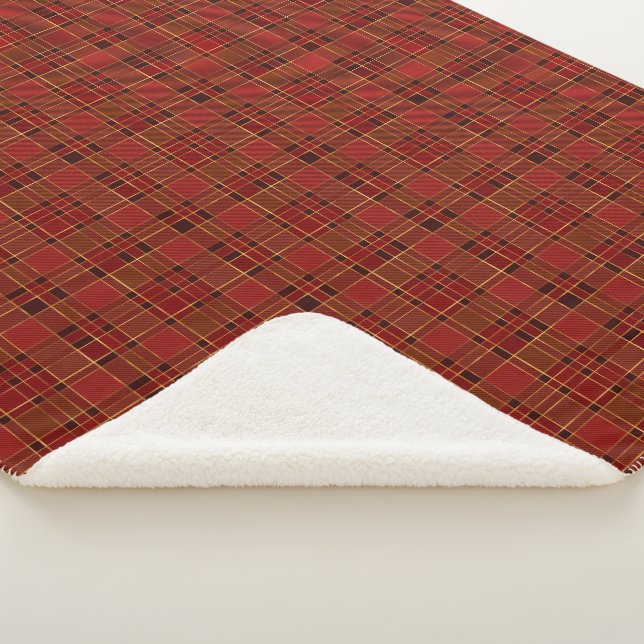 Red Gold Plaid         Sherpa Blanket (3/4)