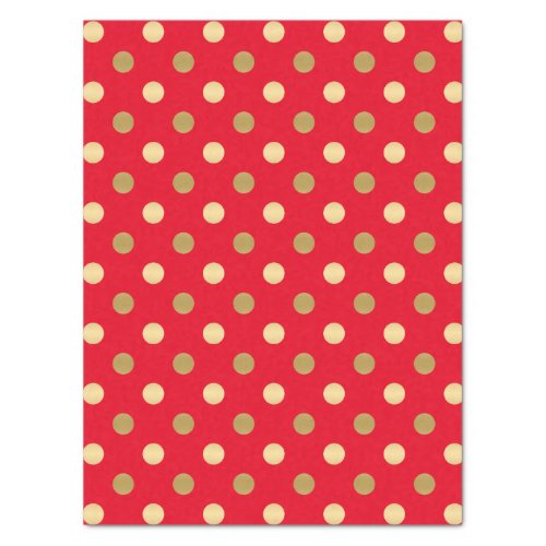 Red  Gold Polka Dots Seamless Tissue Paper