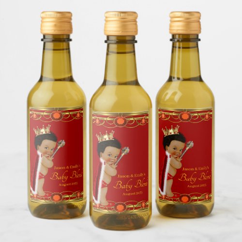Red Gold Prince Mini Wine Bottle Labels