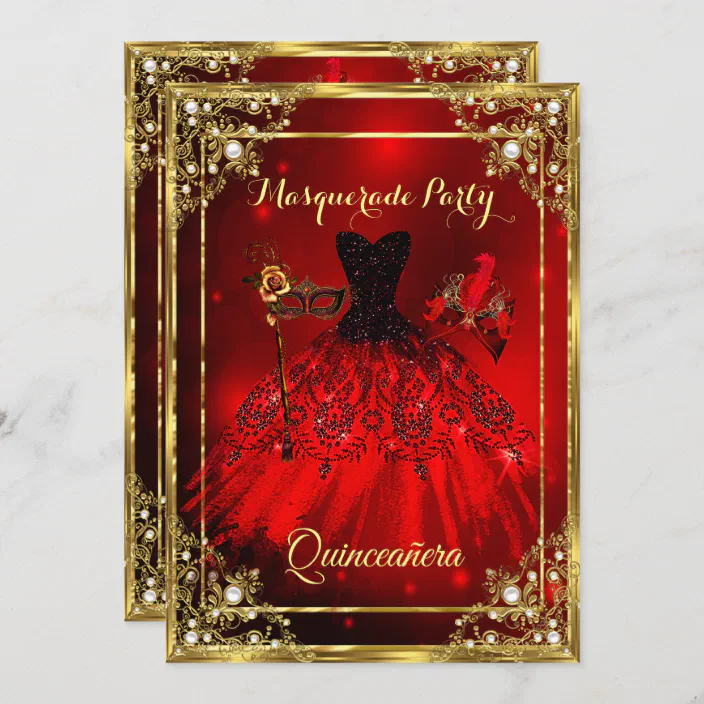 red and gold quinceanera