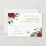 Red Gold Quinceañera RSVP Card in Spanish