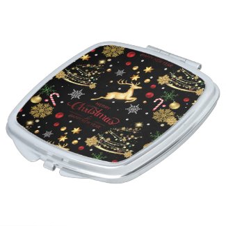 Red  Gold Reindeer Merry Christmas Tree  
