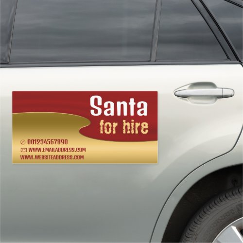 Red  Gold Santa Claus Entertainer Car Magnet