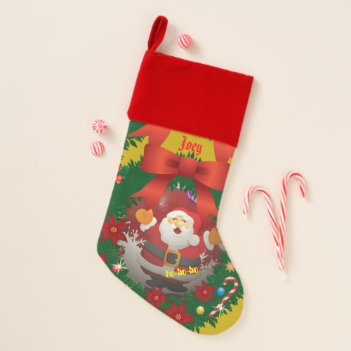 Red Gold Santa Ho_Ho_ho Christmas Stocking