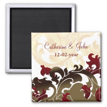 red gold Save the date magnet