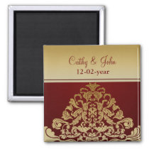 red gold Save the date magnet