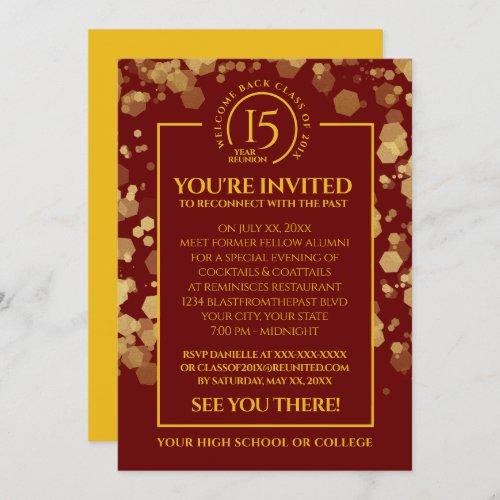 Red  Gold School Class Reunion Invitation