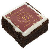 Red & Gold School College Class Reunion Brownie (Angled)