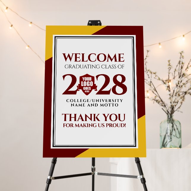 Red Gold School College University Graduation Foam Board (In Situ (Stand))