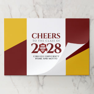 Red Gold School College University Graduation Paper Pad