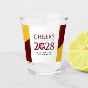 Red Gold School College University Graduation Shot Glass