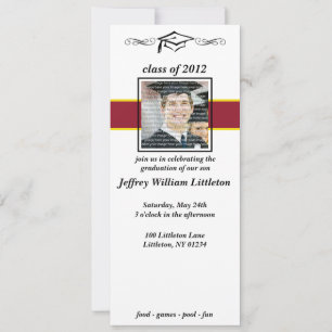 Red & Gold School Graduation Invitations