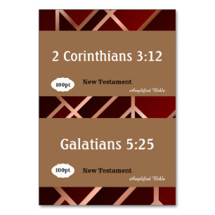 Red Gold Scripture Reference Card for Game