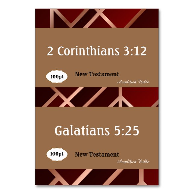 Red Gold Scripture Reference Card for Game (Back)