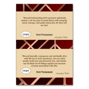 Red Gold Scripture Reference Card for Game