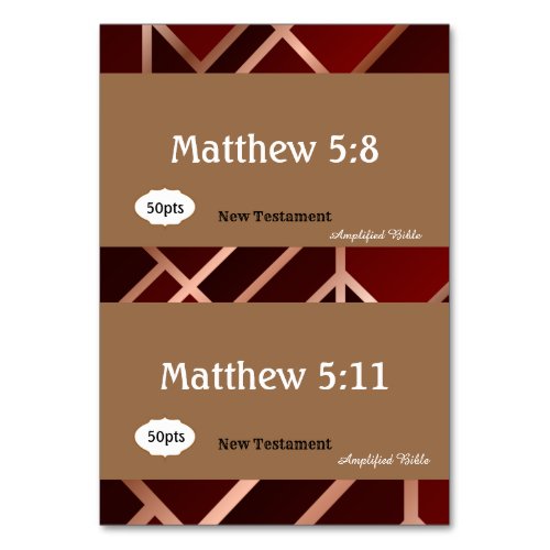 Red Gold Scripture Reference Cards for Game