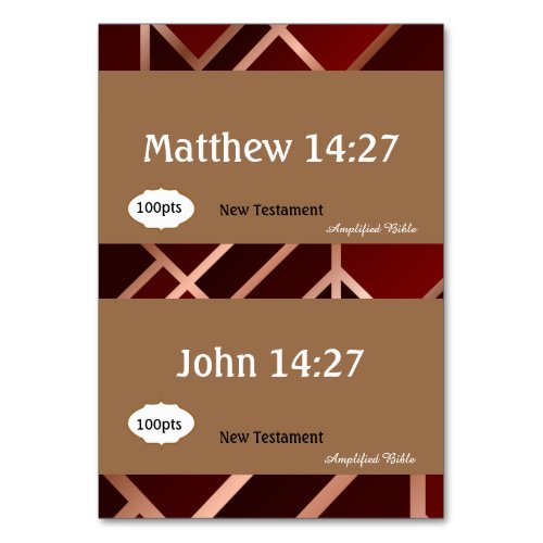 Red Gold Scripture Reference Cards for Game