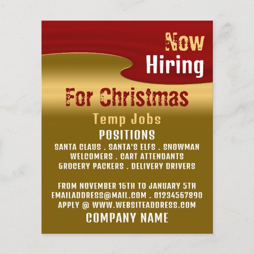 Red  Gold Seasonal Recruitment Advertising Flyer