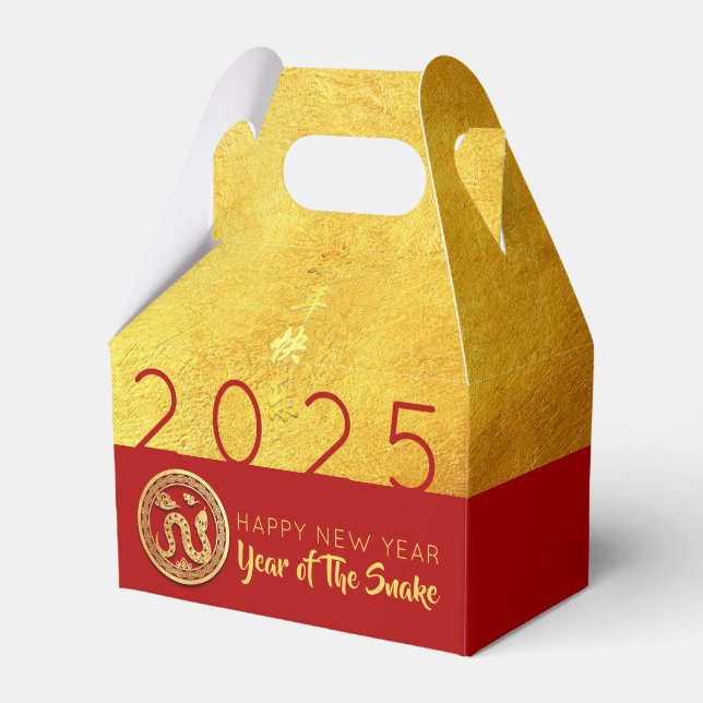 Red Gold Snake papercut 2025 PFBG Favor Boxes (Front Side)