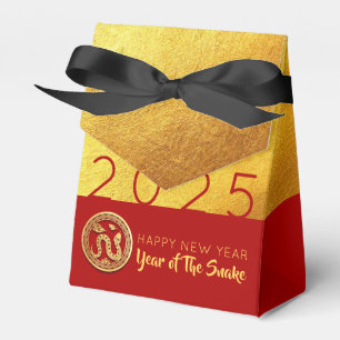 Red Gold Snake papercut 2025 PFBT Favor Boxes