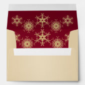 Red, Gold Snowflakes Envelope for 5"x7" Sizes (Back (Bottom))