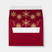 Red, Gold Snowflakes Envelope for RSVP Card (Back (Bottom))