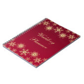 Red, Gold Snowflakes Wedding Planner Notebook (Left Side)