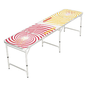 Red/Gold spiral winner and loser Beer Pong Table