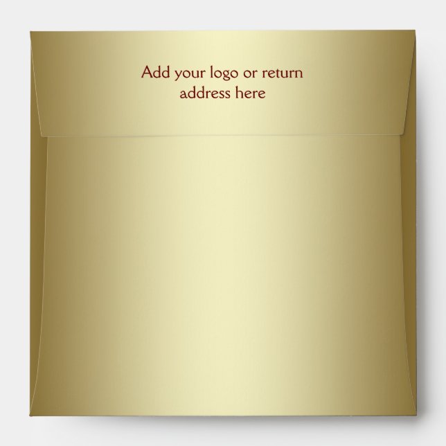 Red Gold Square Invitation Envelope (Back (Top Flap))