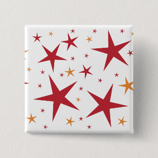 Red Gold Stars Pattern Button