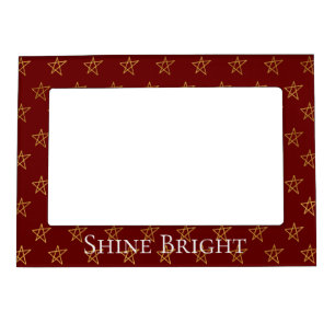 Red Gold Stars Shine Bright Magnetic Frame