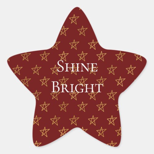 Red Gold Stars Shine Bright  Star Sticker