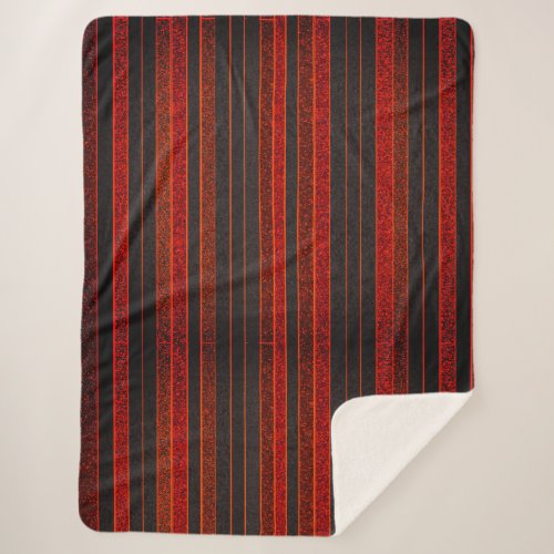 Red Gold Stripy Sherpa Blanket