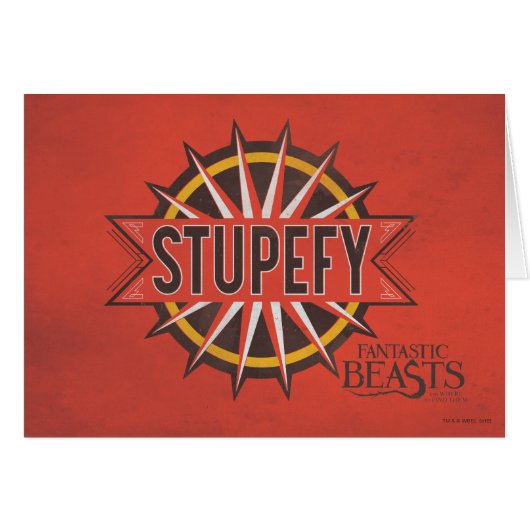 Red & Gold Stupefy Spell Graphic Cards (Front Horizontal)