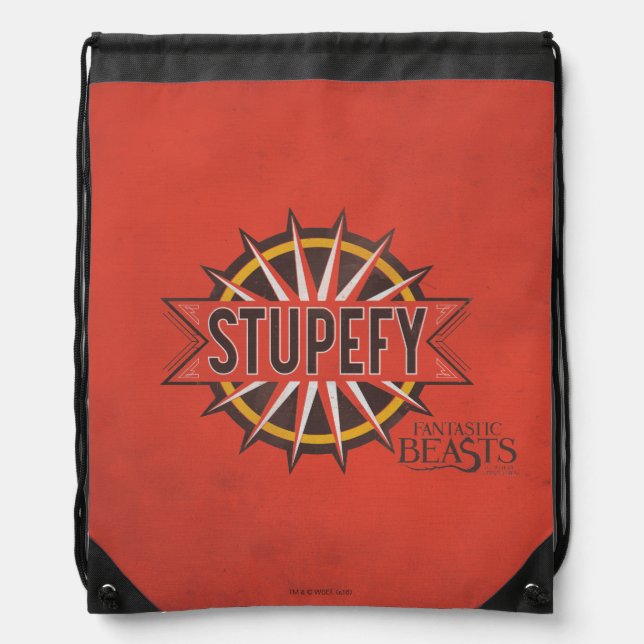 Red & Gold Stupefy Spell Graphic Drawstring Bag (Front)
