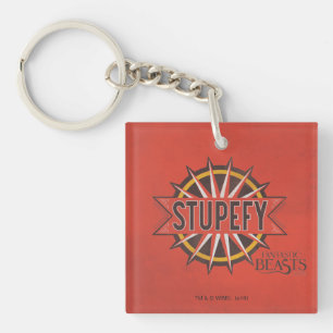 Red & Gold Stupefy Spell Graphic Keychain