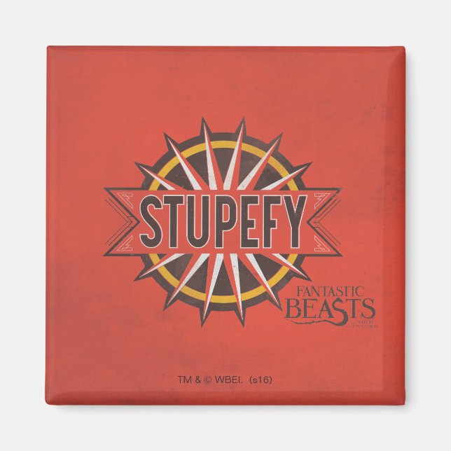 Red & Gold Stupefy Spell Graphic Magnet (Front)