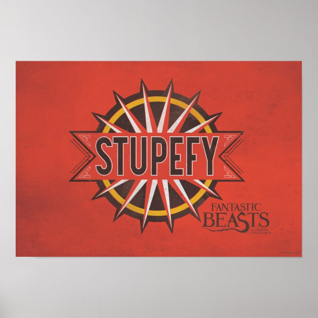 Red & Gold Stupefy Spell Graphic Poster (Front)