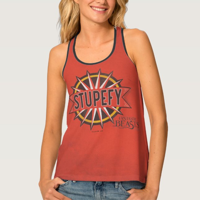 Red & Gold Stupefy Spell Graphic Tank Top (Front)