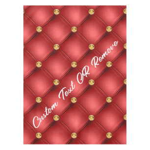 Red Gold Tablecloth Personalized Text